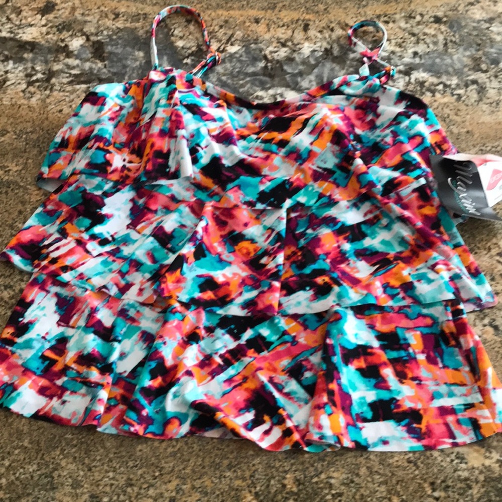 Ruffled bathing suit tankini top